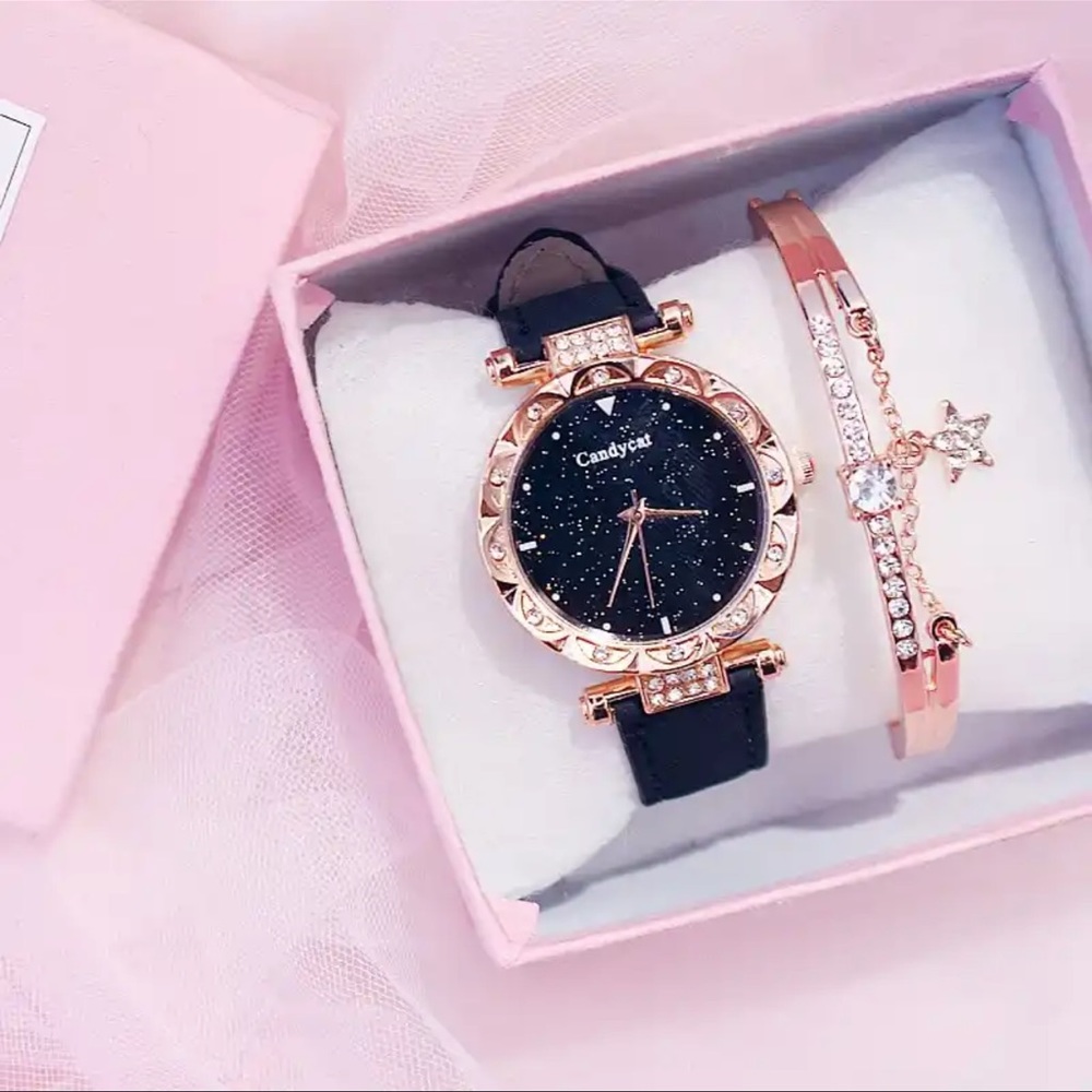 Star chain Bracelet + Watch Set 6 colors band options no box